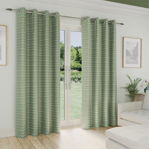 Aspen Eyelet, Green - Ready Made Curtains - Image 3